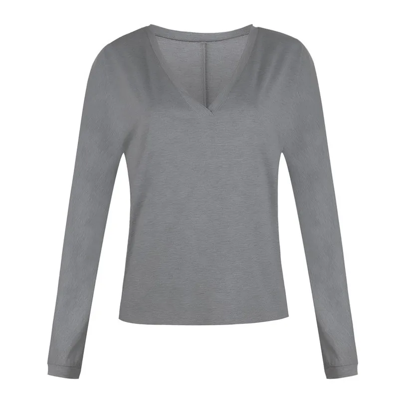 European and American Women's Fashion Solid Color and V-neck Button Long-Sleeved T-shirt Women Sexy Tops Woman Tshirts
European and American Women's Fashion Solid Color and V-neck Button Long-Sleeved T-shirt Women Sexy Tops Woman Tshirts
