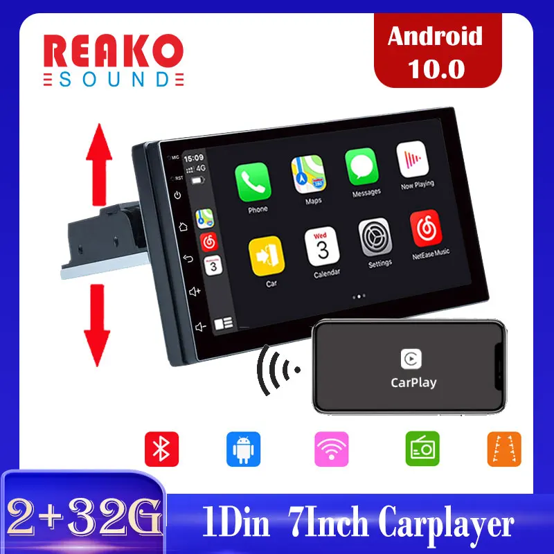 REAKOSOUND 1Din Car Radio 7'' Carplayer Androidauto FM Adjustable Auto Radio Contact Screen Car Radio Player GPS Navigation
REAKOSOUND 1Din Car Radio 7'' Carplayer Androidauto FM Adjustable Auto Radio Contact Screen Car Radio Player GPS Navigation