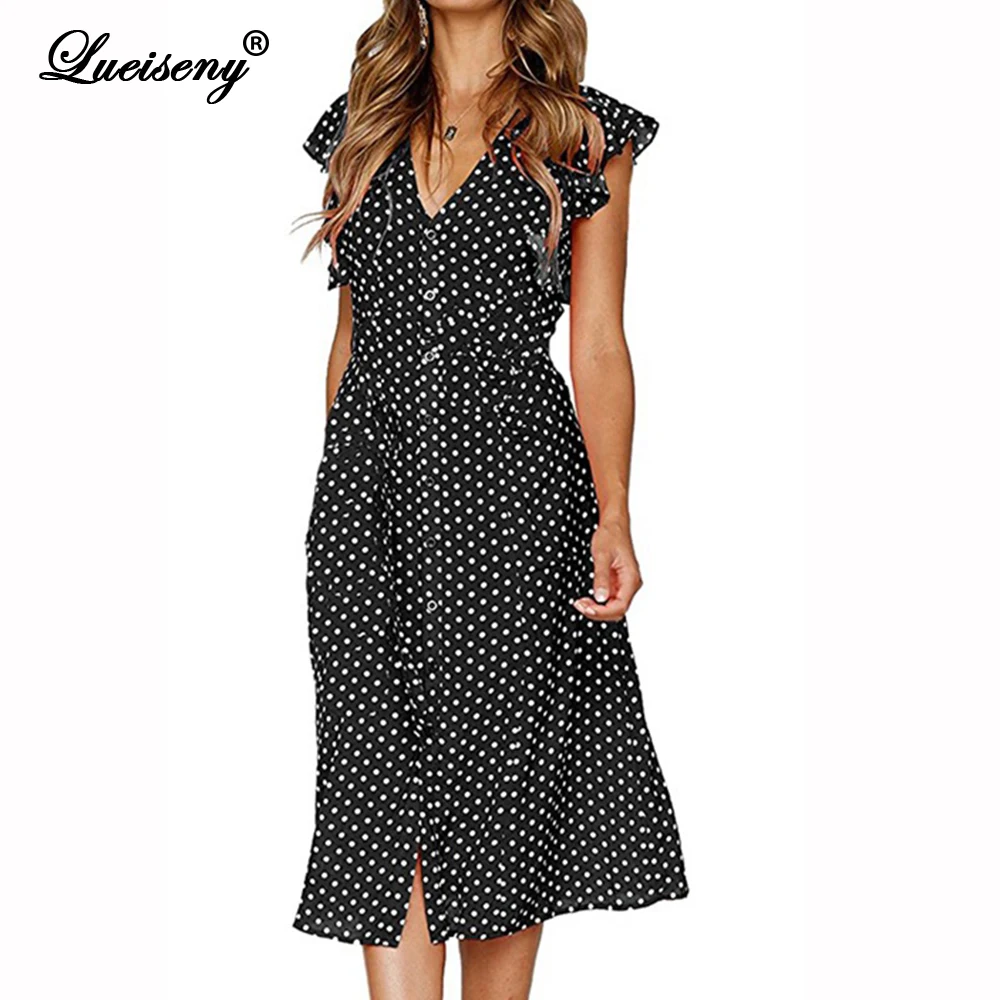LUEISENY Boho Polka Dot Dress Women Casual Sleeveless V Neck Red Sundress Midi Dresses Female Beach A-line Vestidos 2021 vestido
LUEISENY Boho Polka Dot Dress Women Casual Sleeveless V Neck Red Sundress Midi Dresses Female Beach A-line Vestidos 2021 vestido