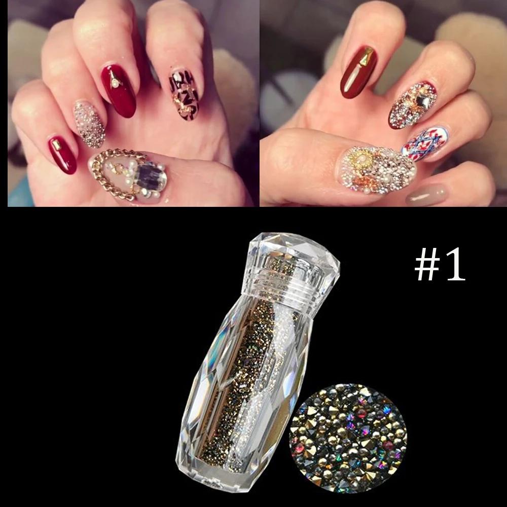 1Bottle 10Colors 0.6-1.2 Micro Crystal Gravel Multi-color Strass Nail Art Glass Caviar Beads For Nail 3D Decorations Crystal AB 
1Bottle 10Colors 0.6-1.2 Micro Crystal Gravel Multi-color Strass Nail Art Glass Caviar Beads For Nail 3D Decorations Crystal AB
