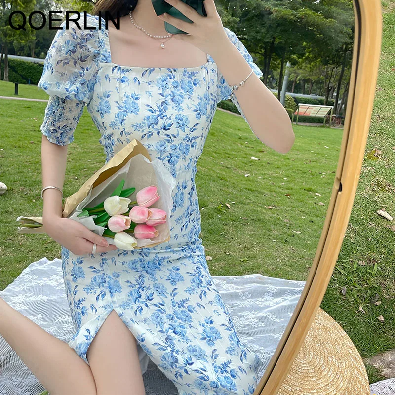 Женское платье QOERLIN, с квадратным вырезом, рукавами-фонариками и цветочным принтом, с коротким рукавом, с высокой талией, сексуальное, с разр... 
Женское платье QOERLIN, с квадратным вырезом, рукавами-фонариками и цветочным принтом, с коротким рукавом, с высокой талией, сексуальное, с разр...