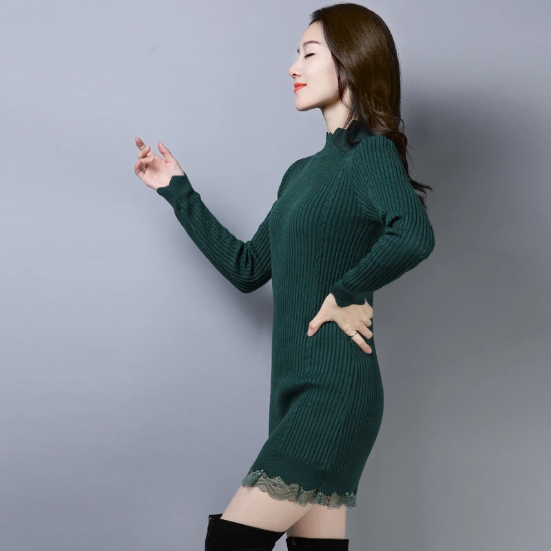 Autumn Casual Long Sleeve Turtleneck Pullovers Knitting Lace Slim Was Thin Solid Color Daily Wear Warm Soft Sweaters 8538
Autumn Casual Long Sleeve Turtleneck Pullovers Knitting Lace Slim Was Thin Solid Color Daily Wear Warm Soft Sweaters 8538