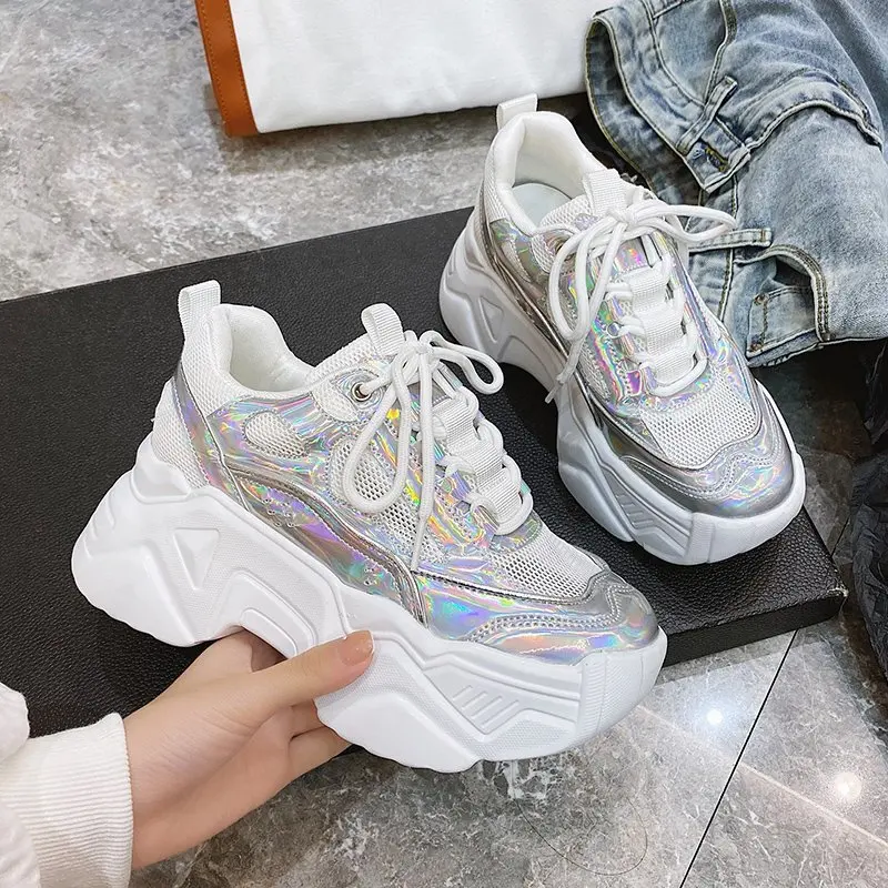 Women Shoes Wedge Platform Sneakers Colorful Reflective Women's Boots Chunky Vulcanized Shoe Dad Footwear Ladies 9cm High Heels
Women Shoes Wedge Platform Sneakers Colorful Reflective Women's Boots Chunky Vulcanized Shoe Dad Footwear Ladies 9cm High Heels