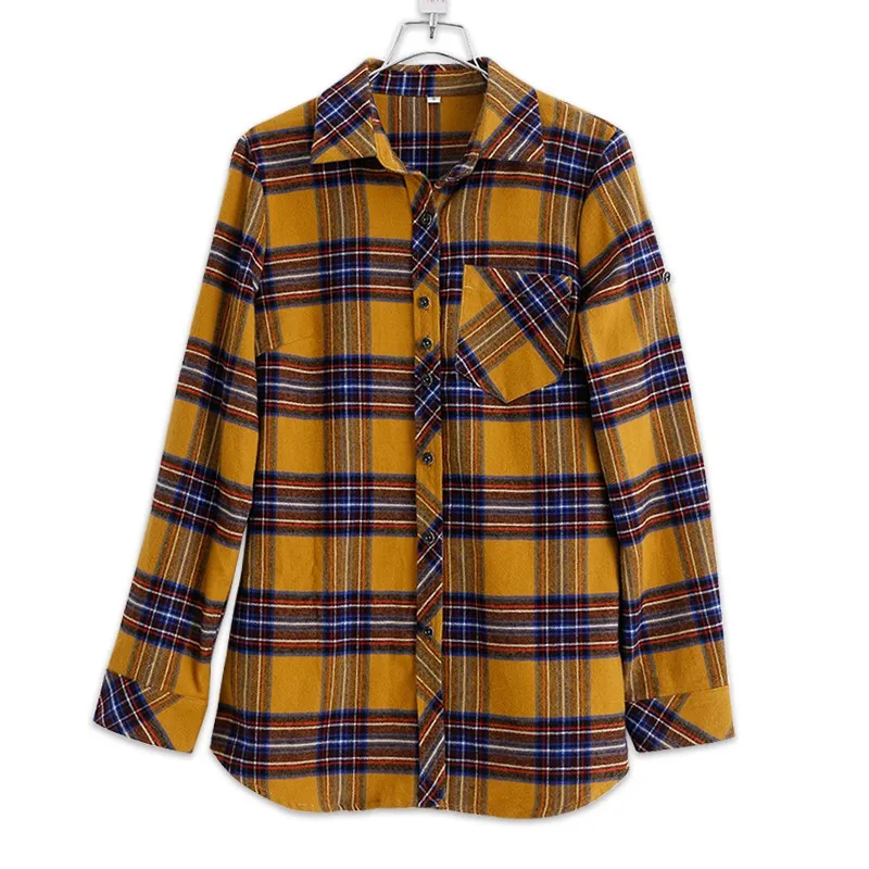 Womens Plaid Print Tops And Blouses Spring Fashion Turn-down Collar Long Sleev Elegant Office Ladies Tops Plus Size Korean Shirt
Womens Plaid Print Tops And Blouses Spring Fashion Turn-down Collar Long Sleev Elegant Office Ladies Tops Plus Size Korean Shirt