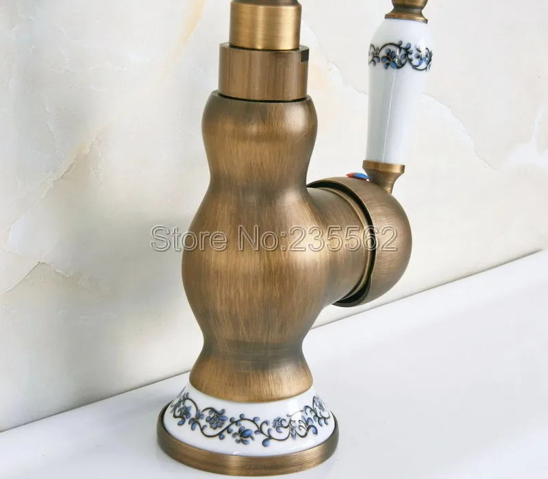 Basin Faucets Single Hole Bathroom Sink Faucet Swivel Spout Antique Brass Hot & Cold Water Mixer Tap Lnf609 
Basin Faucets Single Hole Bathroom Sink Faucet Swivel Spout Antique Brass Hot & Cold Water Mixer Tap Lnf609