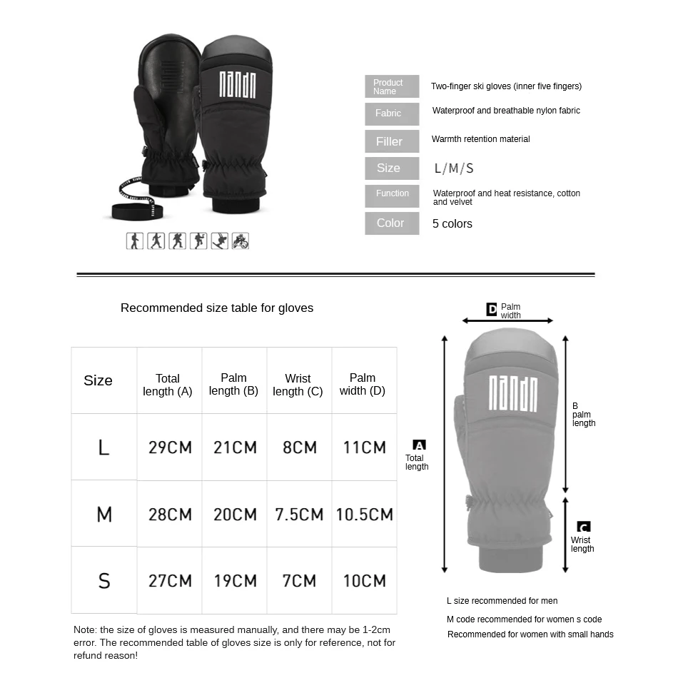 Thicked Men Women 2-IN-1 Snow Mittens Ski Gloves Snowboard Winter Sport Warm Windproof Skiing Climing Cycling Snowmobile Gloves
Thicked Men Women 2-IN-1 Snow Mittens Ski Gloves Snowboard Winter Sport Warm Windproof Skiing Climing Cycling Snowmobile Gloves