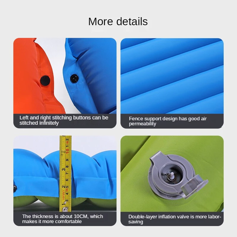Inflatable Cushion Portable Outdoor Camping Tent Single Lunch Break Air Bed Thickened Moisture-proof Cushion Built In Pump 10CM
Inflatable Cushion Portable Outdoor Camping Tent Single Lunch Break Air Bed Thickened Moisture-proof Cushion Built In Pump 10CM