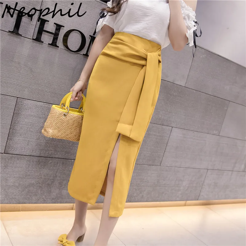Neophil 2022 Autumn Asymmetrical Lace Up High Waist Midi Skirts Women's Sexy Split Wrap Skirt Office Lady Wear Longa Saia S9701
Neophil 2022 Autumn Asymmetrical Lace Up High Waist Midi Skirts Women's Sexy Split Wrap Skirt Office Lady Wear Longa Saia S9701