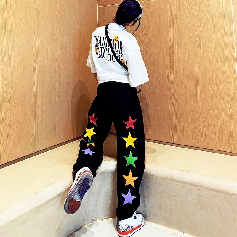Fashion High Streetwear Casual Straight Jeans Women New Tide Star Pattern Loose Pants Women Jeans For Women Jeans Woman SL421
Fashion High Streetwear Casual Straight Jeans Women New Tide Star Pattern Loose Pants Women Jeans For Women Jeans Woman SL421