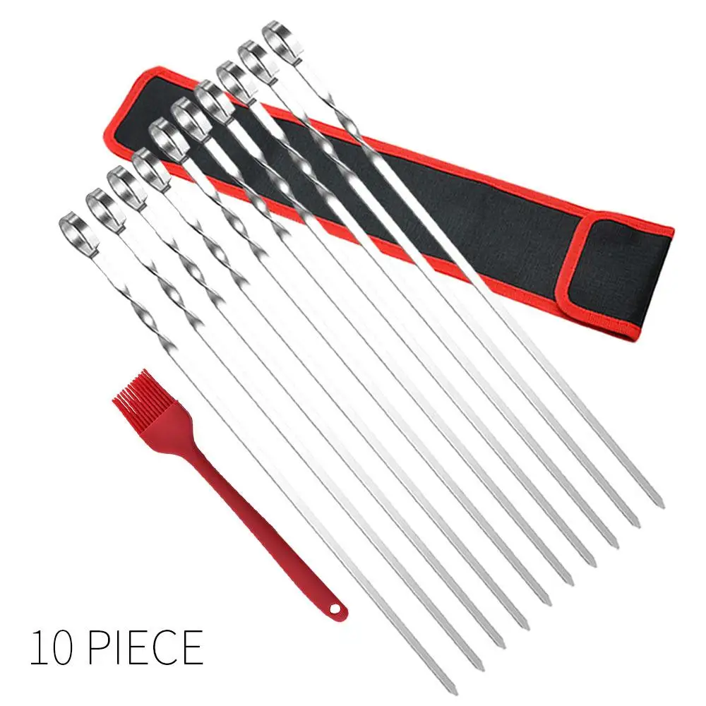 Reusable Kabob Skewers Set 17 Bake Brush Picnic Outdoors 410 Stainless Steel Barbecue Skewers Silver Cooking Shish Grilling
Reusable Kabob Skewers Set 17 Bake Brush Picnic Outdoors 410 Stainless Steel Barbecue Skewers Silver Cooking Shish Grilling