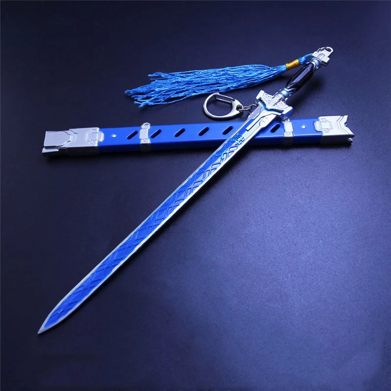 2021 22cm Alloy Sword Watch Pioneer Keychain White Tiger Long Knife Jewelry Model Darts Metal Crafts Weapon Cosplay Ornaments
2021 22cm Alloy Sword Watch Pioneer Keychain White Tiger Long Knife Jewelry Model Darts Metal Crafts Weapon Cosplay Ornaments