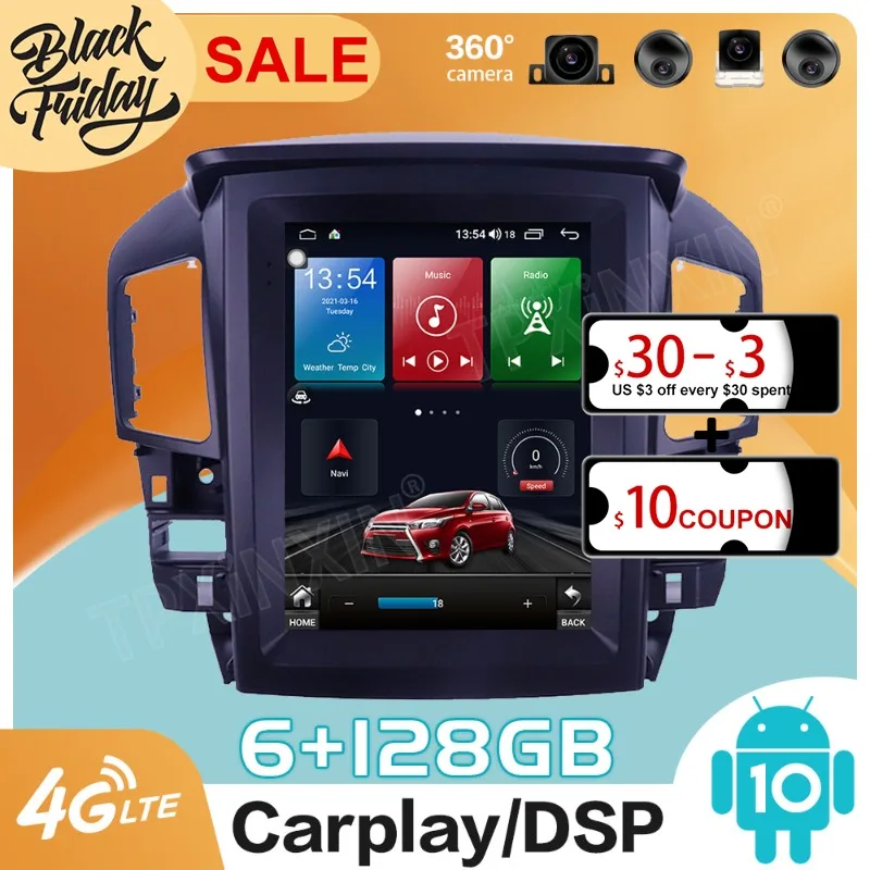 128GB Android 10.0 Tesla Style for Lexus RX300 1998 1999 2003 Carplay GPS Car Navigation Multimedia Video Player Stereo Radio
128GB Android 10.0 Tesla Style for Lexus RX300 1998 1999 2003 Carplay GPS Car Navigation Multimedia Video Player Stereo Radio