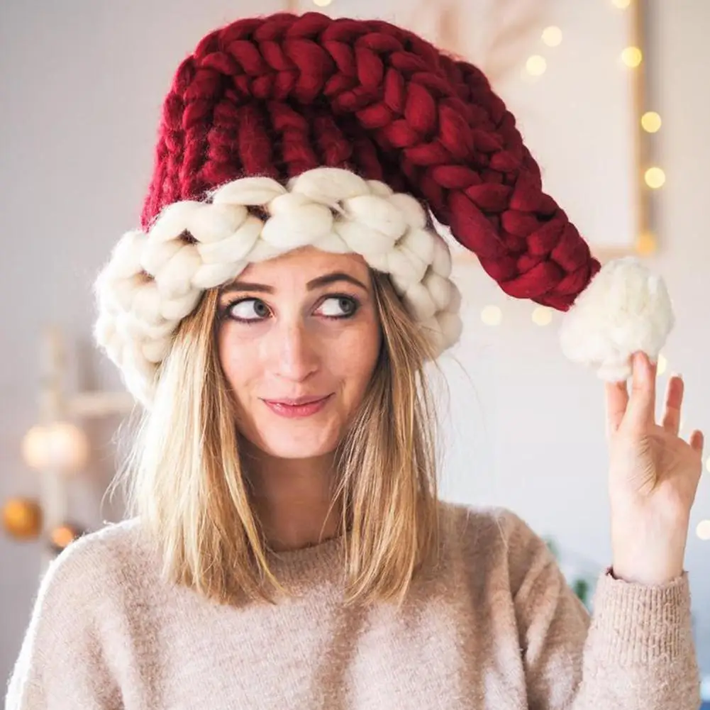 Christmas Hat Big Santa Claus Hats Children Soft Woolen Pom Ball With Plush Kids Knitting Gifts Christmas Adult Decoration I5y2
Christmas Hat Big Santa Claus Hats Children Soft Woolen Pom Ball With Plush Kids Knitting Gifts Christmas Adult Decoration I5y2