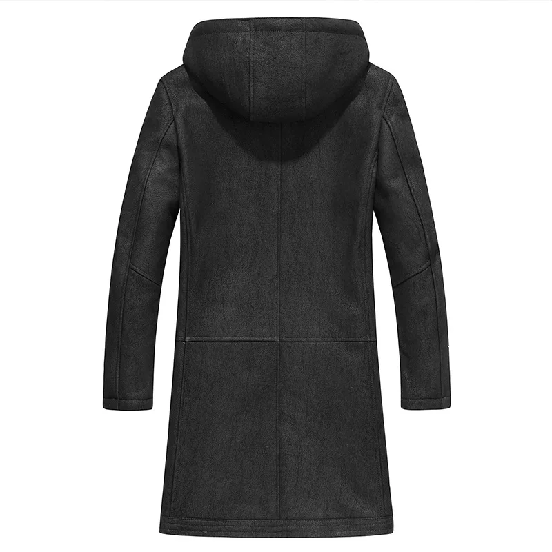 

Wool Leather Coat Real Sheep Shearling Fur Coats Winter Jacket Men Windbreaker Jaqueta De Couro 48-2922 YY607