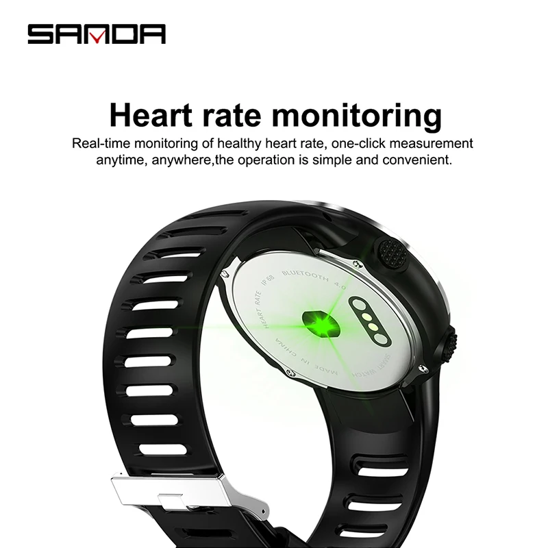 SANDA спортивные Смарт-часы для мужчин IP68 водонепроницаемый монитор сердечного