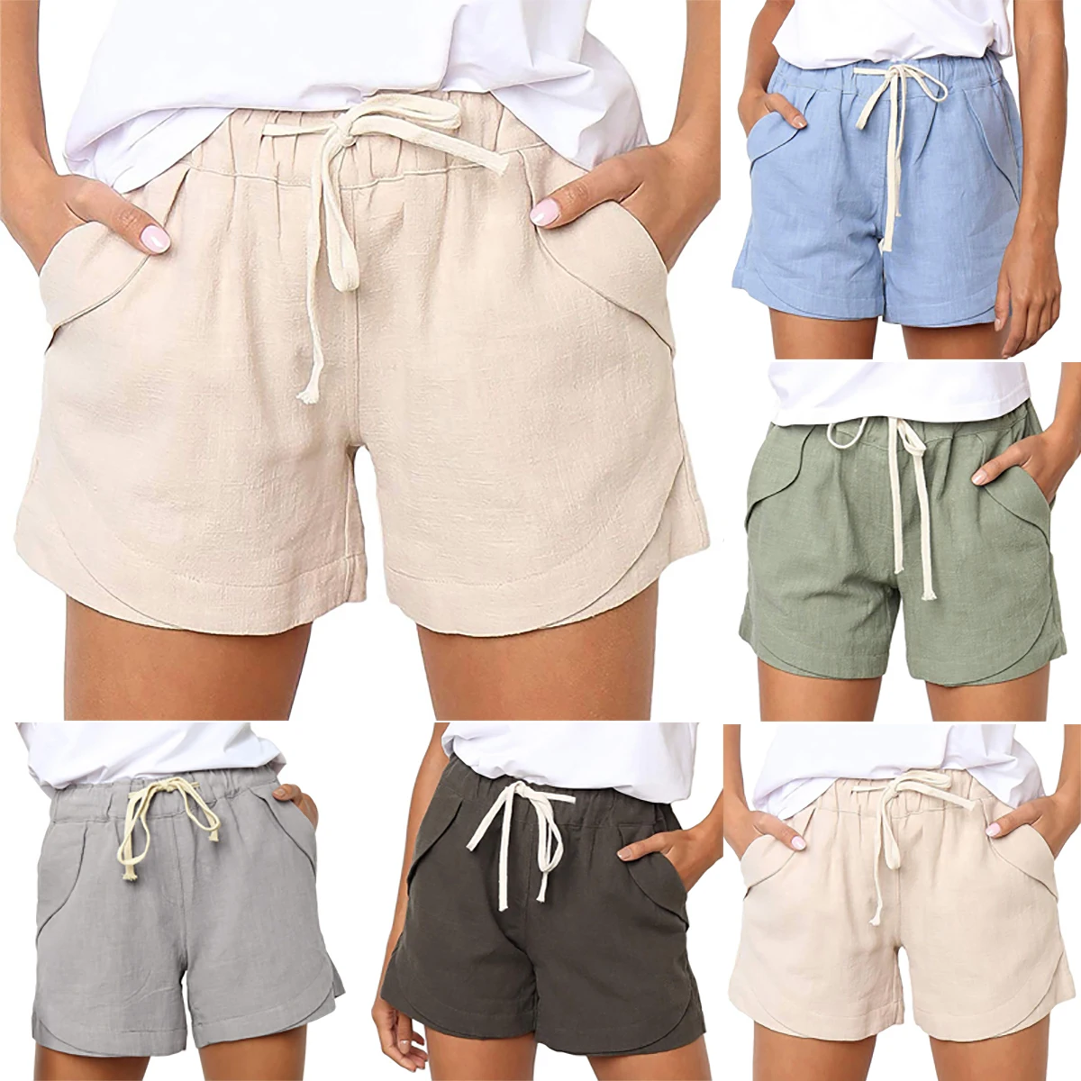 Women Summer Loose Shorts Cotton Blend Solid Color Pocket Ladies Casual Beach Hot Sport Holiday Homewear
Women Summer Loose Shorts Cotton Blend Solid Color Pocket Ladies Casual Beach Hot Sport Holiday Homewear
