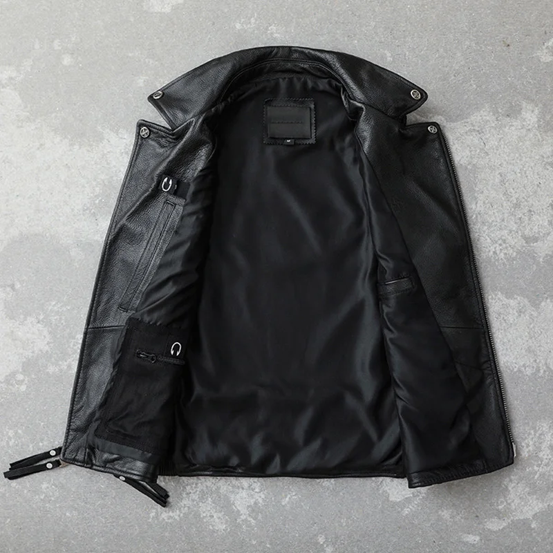 Black Short 2021 Biker's Style Leather Vest Men Large Size XXXXL Genuine Cowhide Spring Slim Fit Motorcycle Natural Coat
Black Short 2021 Biker's Style Leather Vest Men Large Size XXXXL Genuine Cowhide Spring Slim Fit Motorcycle Natural Coat