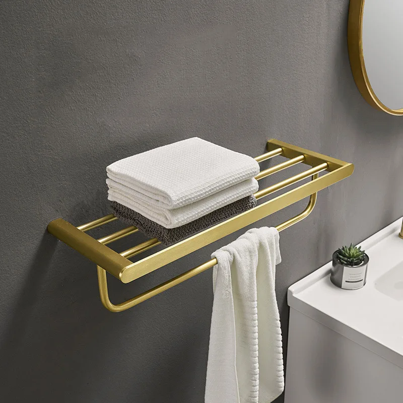 Матовый золотой черный держатель для полотенец ванной комнаты настенный