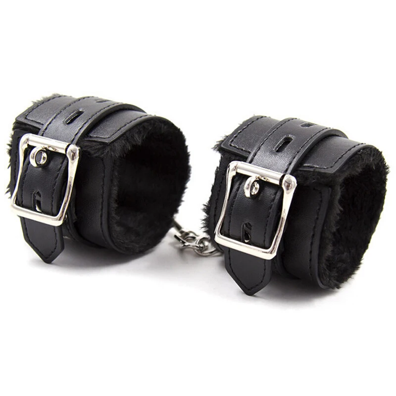 

Adjustable Handcuff Ankle Cuff Bondage BDSM Restraint Fetish Slave PU Leather Plush Handcuffs Sex Toy For Adult Couple