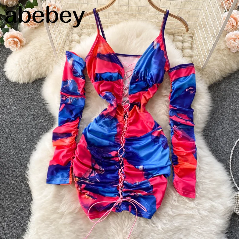 Sexy Club Party Mini Dress Women Design Bandage Off Shoulder Long Sleeve Dresses Spring Fashion Slim Print Strap Dress
Sexy Club Party Mini Dress Women Design Bandage Off Shoulder Long Sleeve Dresses Spring Fashion Slim Print Strap Dress
