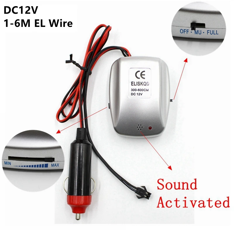 DC12V Car Cigarette Lighter Power Supply Adapter Driver Controller Inverter For 1-6M El Wire Electroluminescent Light,DC To AC
DC12V Car Cigarette Lighter Power Supply Adapter Driver Controller Inverter For 1-6M El Wire Electroluminescent Light,DC To AC