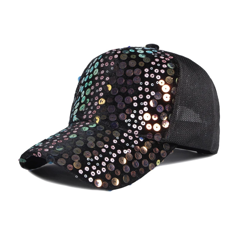 Fashion Sequins Baseball Cap For Women Summer Outdoor Casual Sun Hat Female Breathable Beach Hat Snapback Mesh Trucker Caps
Fashion Sequins Baseball Cap For Women Summer Outdoor Casual Sun Hat Female Breathable Beach Hat Snapback Mesh Trucker Caps