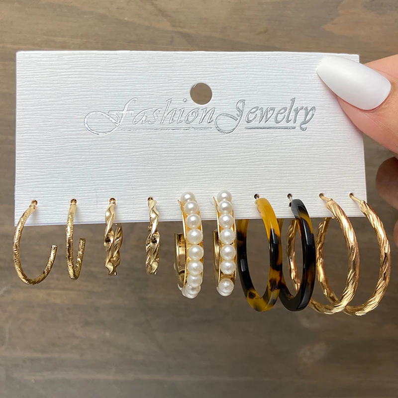 Wholesale Pearl Hoop Earrings Set For Women Geometric Gold Metal Circle Hoop Earrings Brincos Trendy Jewelry
Wholesale Pearl Hoop Earrings Set For Women Geometric Gold Metal Circle Hoop Earrings Brincos Trendy Jewelry
