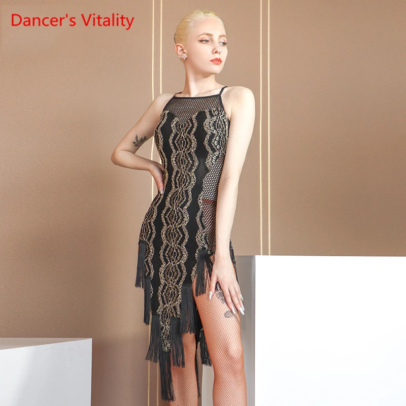 Latin dance dress female adult fashion net yarn tassel dance skirt professional competition dance wear training suit
Latin dance dress female adult fashion net yarn tassel dance skirt professional competition dance wear training suit