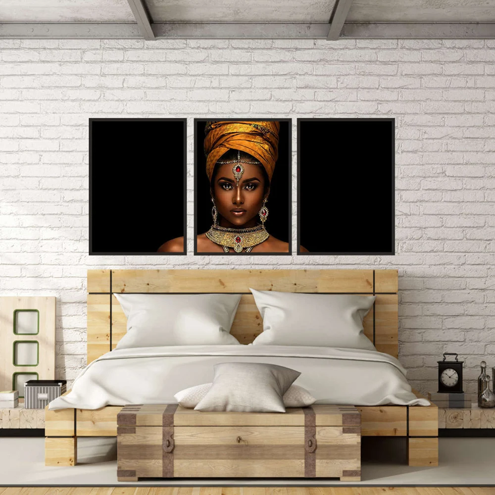 African Art Black and Gold Woman Wall Art Painting on Canvas Cuadros Scandinavian Lady Portrait Posters and Prints Picture
African Art Black and Gold Woman Wall Art Painting on Canvas Cuadros Scandinavian Lady Portrait Posters and Prints Picture
