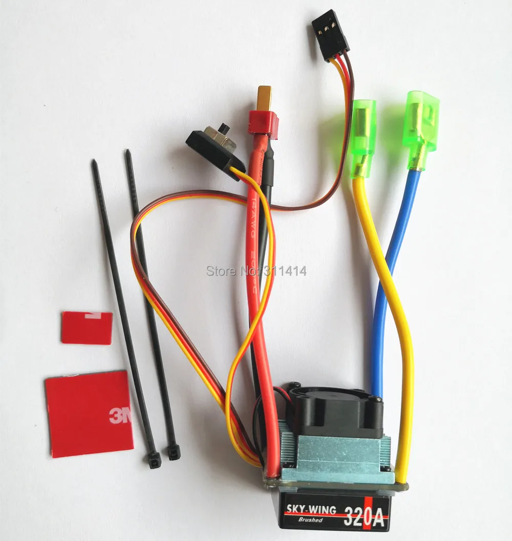 Водонепроницаемый матовый ESC 160A 320A 480A 2S 3S с вентилятором 5V 1A 3A BEC T-Plug для 1/10 RC Car Boat |