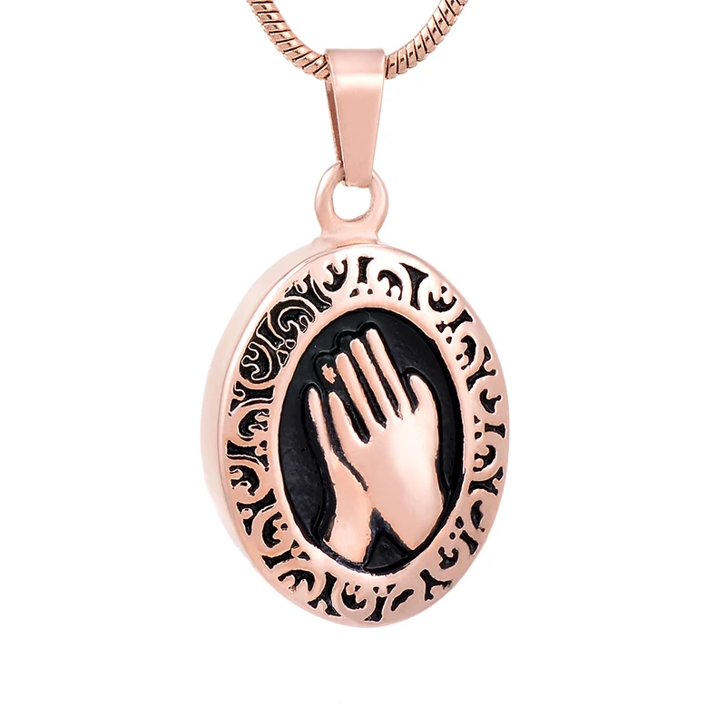 IJD9762 Round Stainless Steel Praying Hands Cremation Ashes Jewelry Urn Necklace for Unisex-Adult With Free Plastic Funnel
IJD9762 Round Stainless Steel Praying Hands Cremation Ashes Jewelry Urn Necklace for Unisex-Adult With Free Plastic Funnel