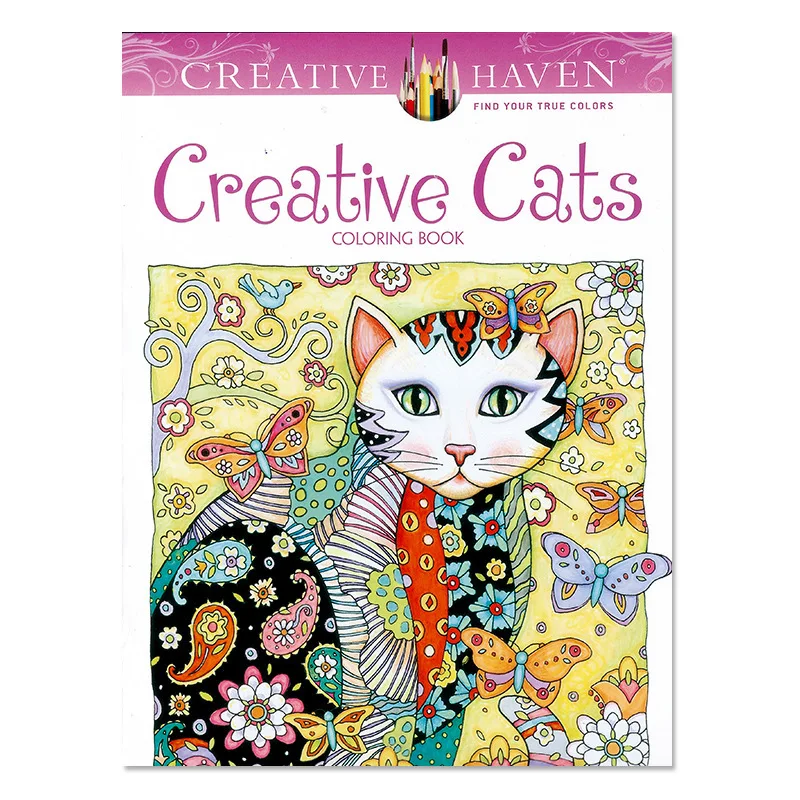 24pages Creative Cat Coloring Book English Edition for Kids Adult DIY Toys School Craft Art Drawing Dupply | Канцтовары для офиса