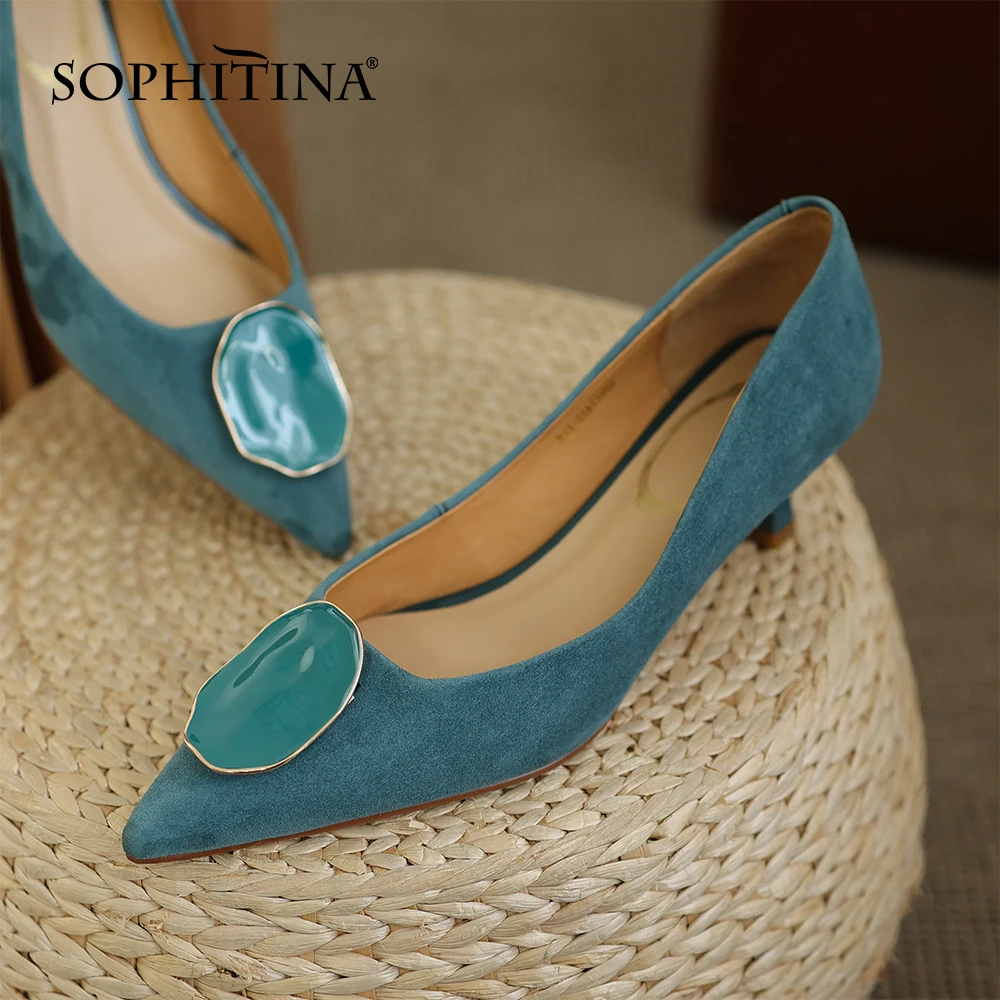 SOPHITINA Concise Suede Leather Pumps Shoes For Women Cat Heels Thin Shallow Basic Dress Soft Spring Pointed Toe Shoes FO26
SOPHITINA Concise Suede Leather Pumps Shoes For Women Cat Heels Thin Shallow Basic Dress Soft Spring Pointed Toe Shoes FO26