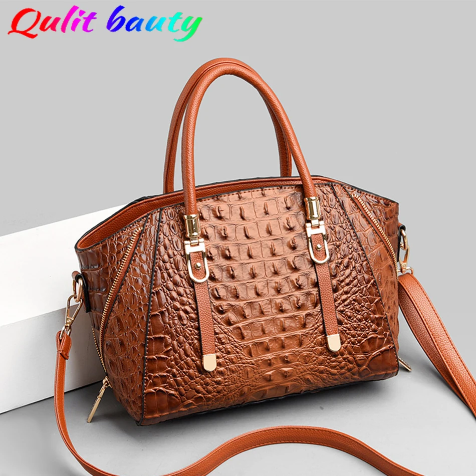 Luxury Women's Handbag Designer High Quality Alligator Female Shoulder Messenger Bag Large Capacity Zipper Decorate Ladies Tote 
Luxury Women's Handbag Designer High Quality Alligator Female Shoulder Messenger Bag Large Capacity Zipper Decorate Ladies Tote