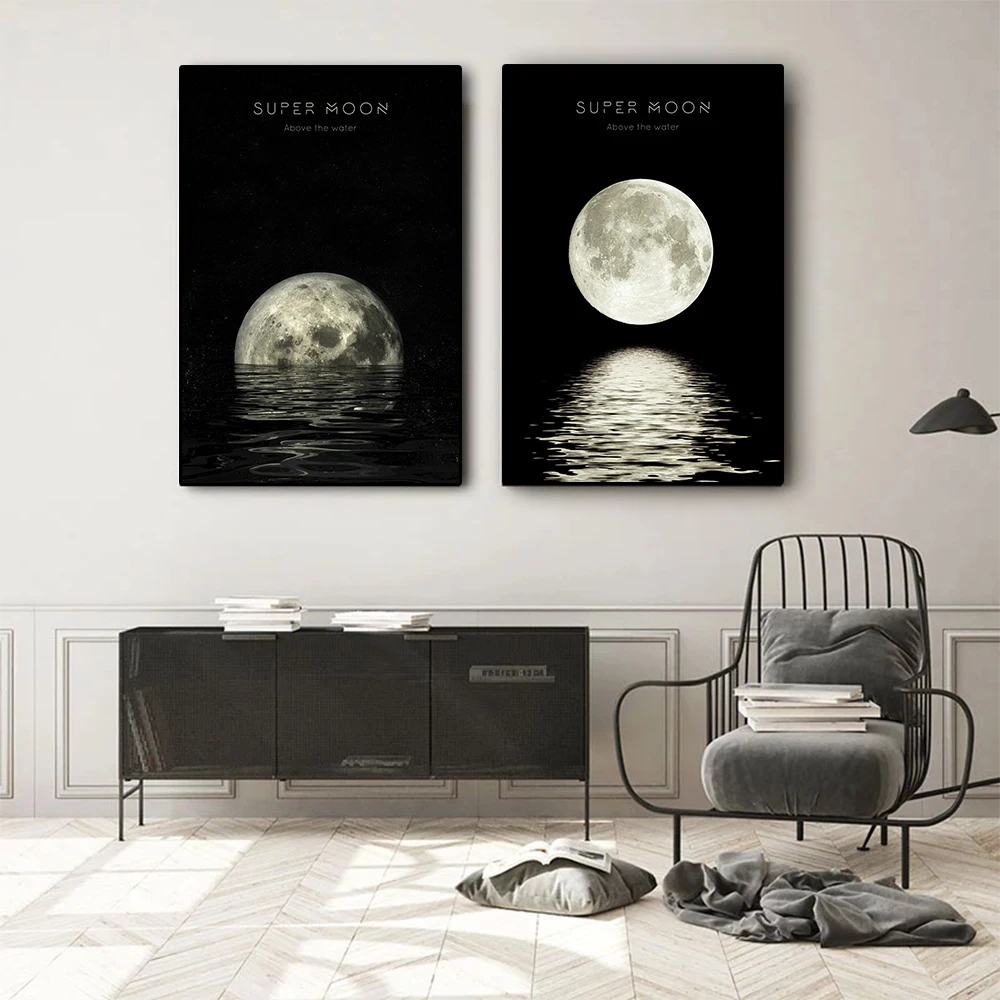 Modern Nordic Abstraction Minimalism Super Moon Black and White Canvas Wall Art Decoration Poster Room Decoration Wall Paintings
Modern Nordic Abstraction Minimalism Super Moon Black and White Canvas Wall Art Decoration Poster Room Decoration Wall Paintings
