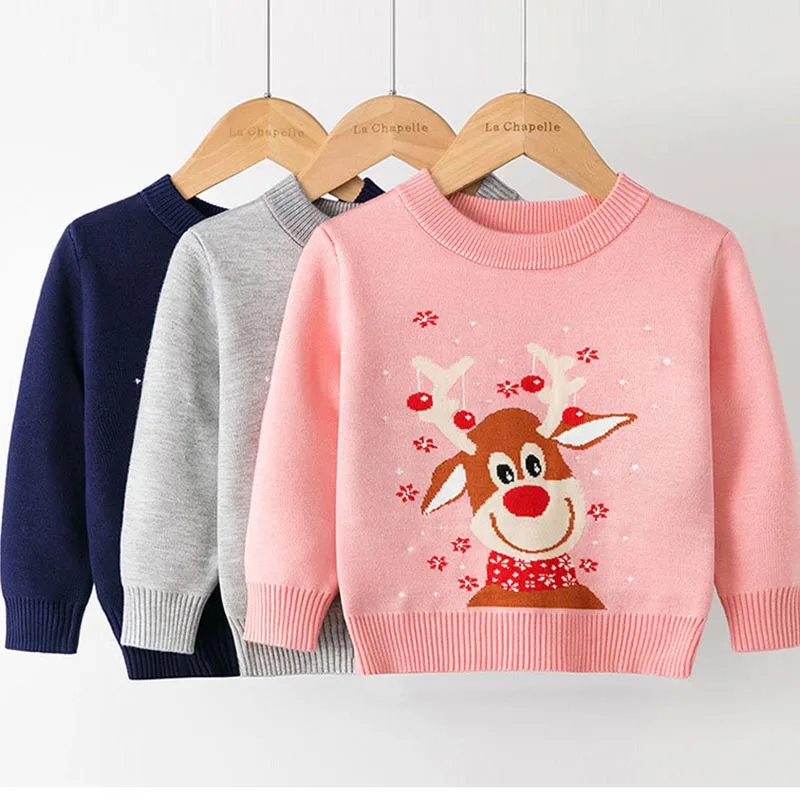 Baby Boys Girls Sweater Child Christmas Cartoon Deer Pullover Bottoming Sweater Kids Autumn Winter Clothing Knit Clothes Tops
Baby Boys Girls Sweater Child Christmas Cartoon Deer Pullover Bottoming Sweater Kids Autumn Winter Clothing Knit Clothes Tops