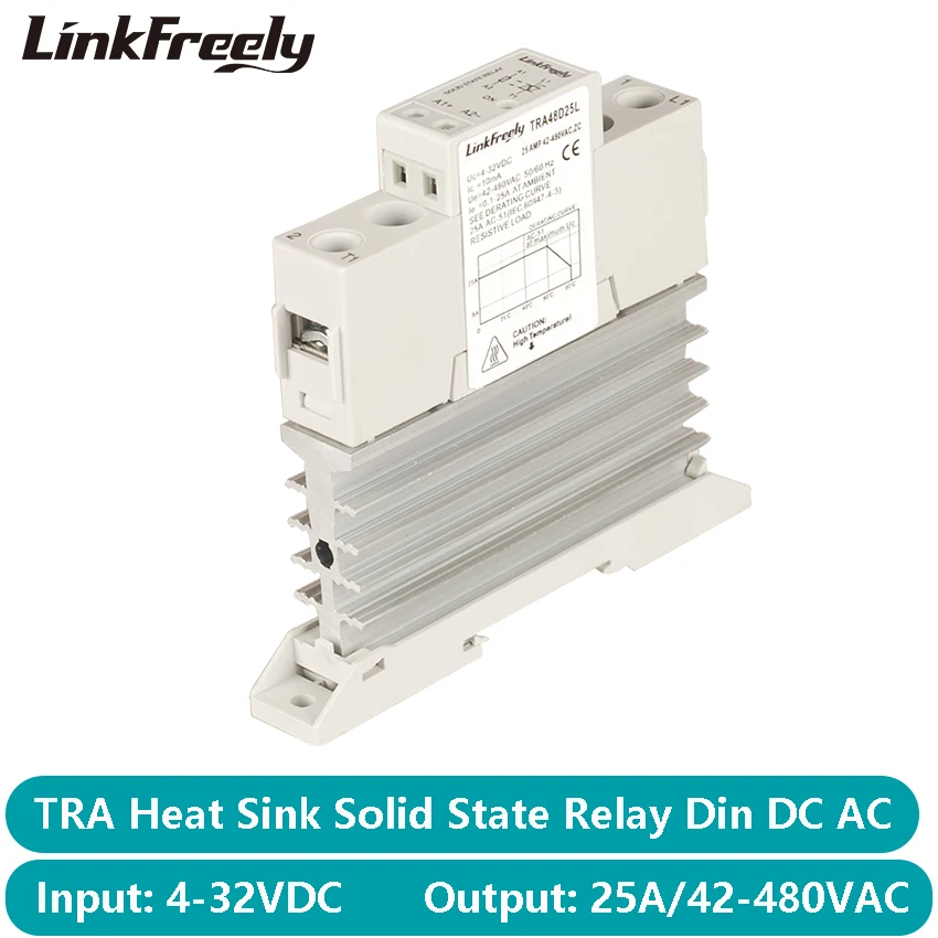 TRA48D25L 25A фоторезистор теплоотвод SSR твердотельные реле din рейка DC AC 5V 12V 24V 32VDC вход 42