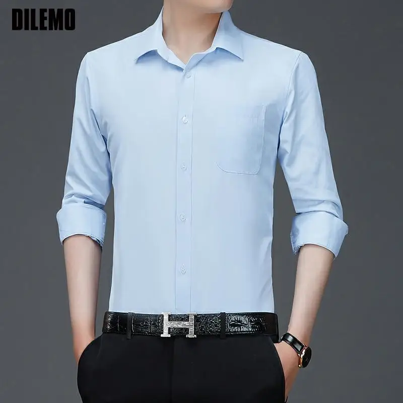 Top Quality New Fashion Brand Slim Fit Classic Mens Dress Shirt Long Sleeve Solid Color Casual Solid White Mens Clothing 2021
Top Quality New Fashion Brand Slim Fit Classic Mens Dress Shirt Long Sleeve Solid Color Casual Solid White Mens Clothing 2021