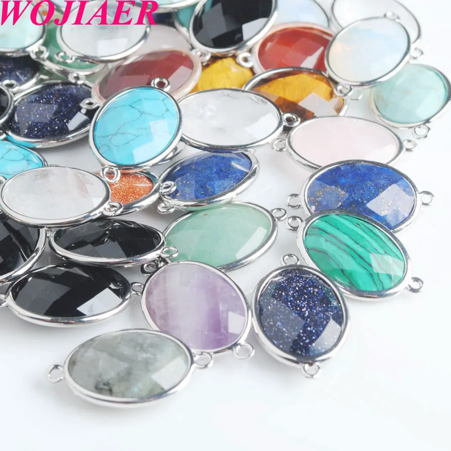WOJIAER Silver-color Double Hole Oval Faceted Natural Stone Gem Beads for DIY Earring Connector Handcrafted Jewelry BZ902
WOJIAER Silver-color Double Hole Oval Faceted Natural Stone Gem Beads for DIY Earring Connector Handcrafted Jewelry BZ902