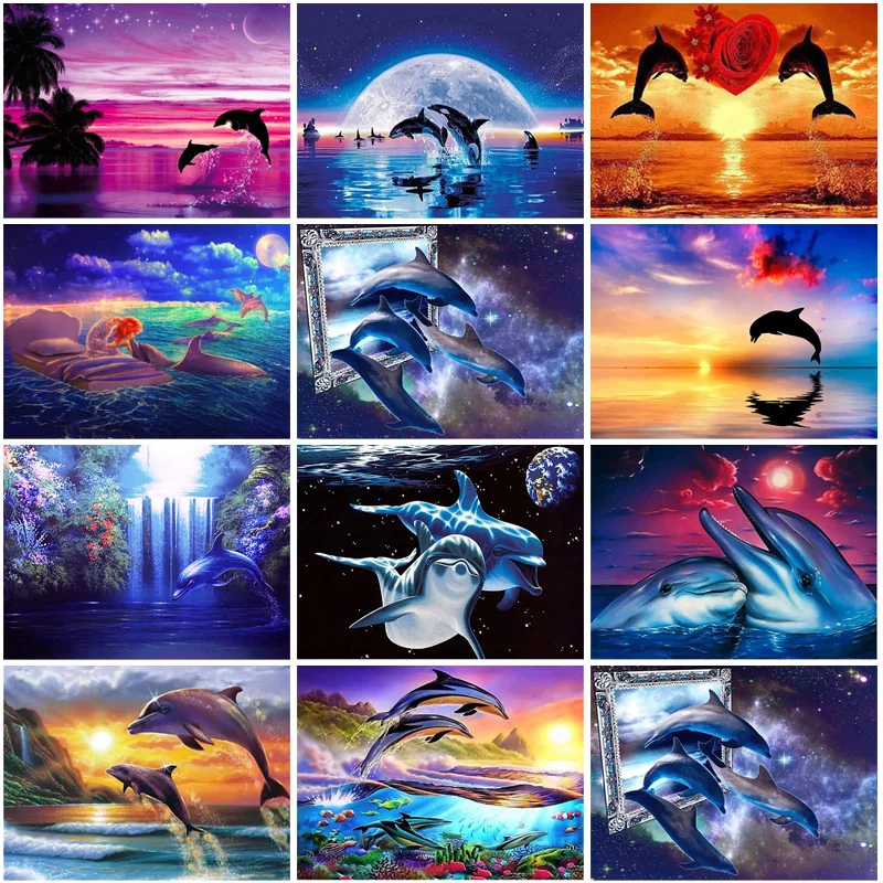 Diy Full Drill Round Rhinestones Animal dolphin Diamant Painting Embroidery Home Decor Handmade Gifts Diamond Painting Kit Hobby
Diy Full Drill Round Rhinestones Animal dolphin Diamant Painting Embroidery Home Decor Handmade Gifts Diamond Painting Kit Hobby