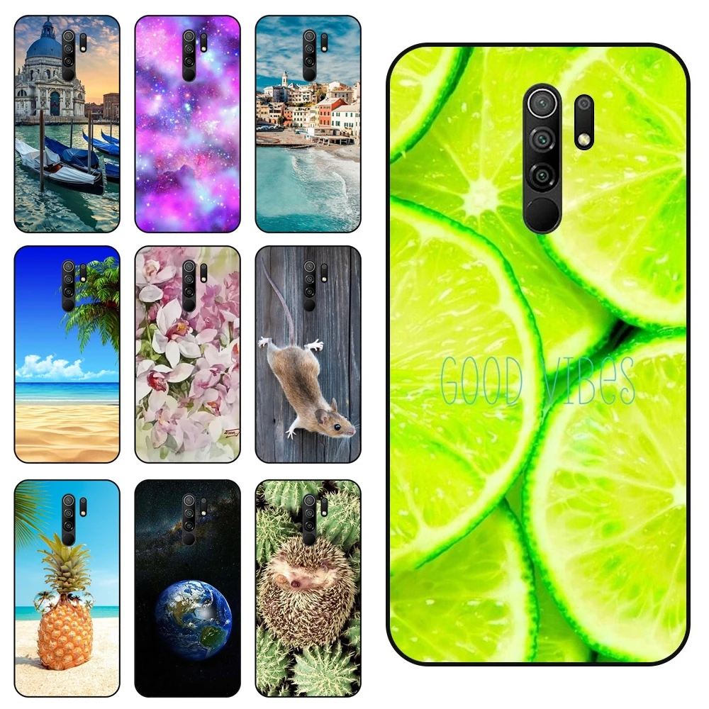 Мягкий ТПУ Live Love Phone En Line Xiaomi Redmi 9 Защитные чехлы для телефона чехол Black Back Trend