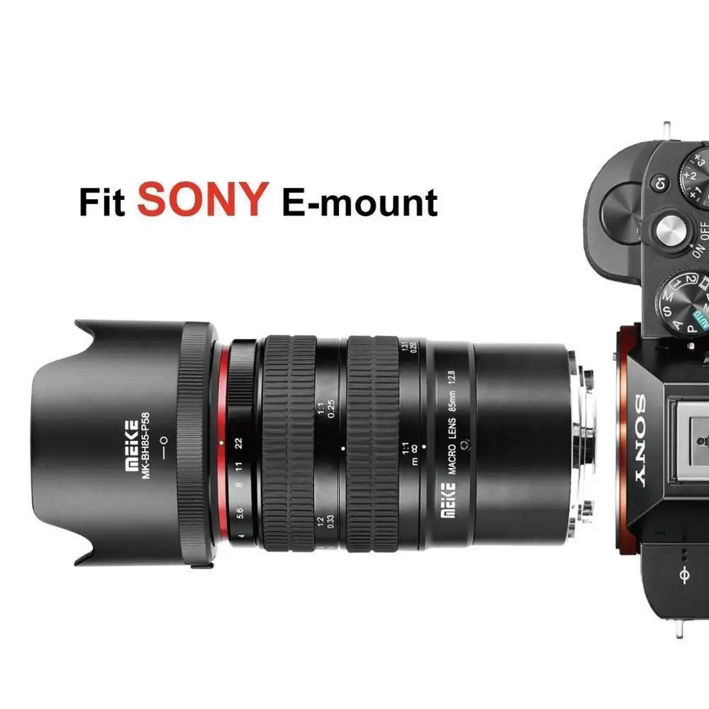 Meike 85mm f2.8 Full Frame 1.5:1 Macro Lens for Sony e mount A6000 A6500 A5000 A6300 A5300 ,Nex3/3n/5/5t/5r/6 Cameras
Meike 85mm f2.8 Full Frame 1.5:1 Macro Lens for Sony e mount A6000 A6500 A5000 A6300 A5300 ,Nex3/3n/5/5t/5r/6 Cameras