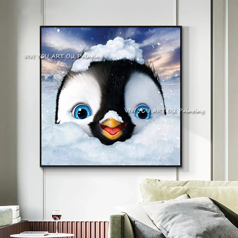 The Cute Animal South Area Penguin Canvas Painting Modern Snow Cloud Funny Artwork Pictures Thick Oil Wall Art Home Decoration
The Cute Animal South Area Penguin Canvas Painting Modern Snow Cloud Funny Artwork Pictures Thick Oil Wall Art Home Decoration
