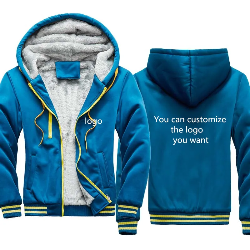 2020 New winter men's jacket custom LOGO logo fashion casual cotton high-quality Men's plus fleece top | Мужская одежда