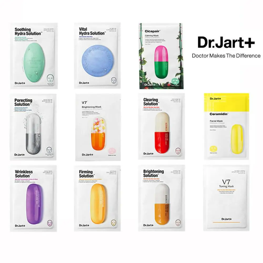 3pcs Dr.Jart+ Dermask Water Jet Soothing Hydra Solution Korea Facial Mask Hyaluronic Acid Peeling Face Mask Acne Treatment