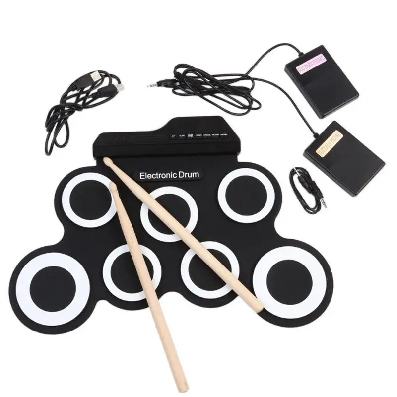 Portable Hand Roll Silicone Electronic Drum Percussion Instruments Support external headphones for music lovers
Portable Hand Roll Silicone Electronic Drum Percussion Instruments Support external headphones for music lovers