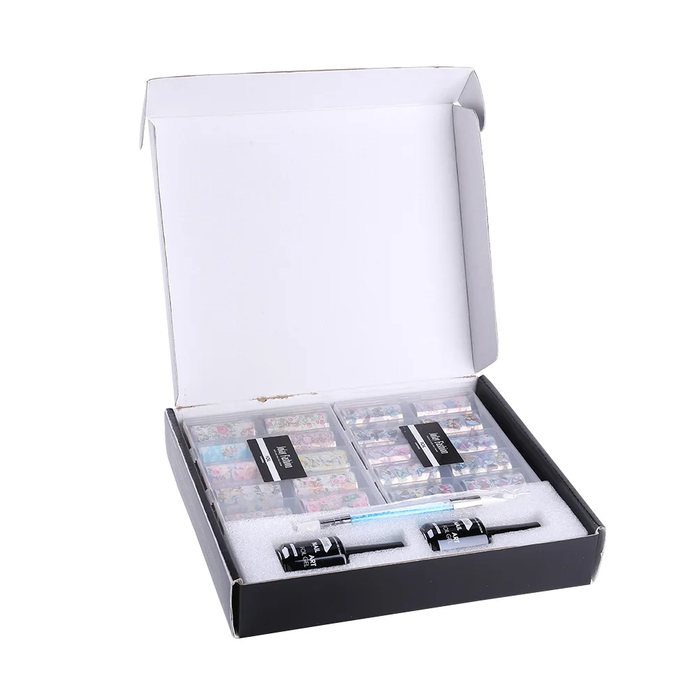 JOFAY Nail Foils Polish Stickers Set Butterfly Printing Paper Transfer Foil Wraps Adhesive Decal With Nail Foil Adhesive Glue 
JOFAY Nail Foils Polish Stickers Set Butterfly Printing Paper Transfer Foil Wraps Adhesive Decal With Nail Foil Adhesive Glue