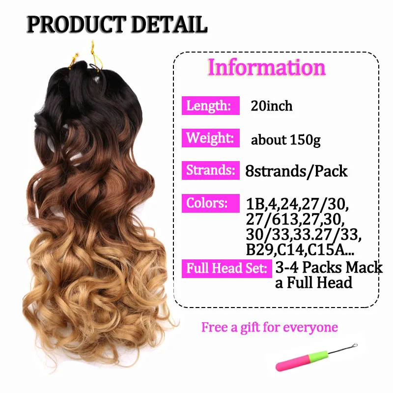 20 Inch Spiral Curls Synthetic Hair Loose Wave Crochet Hair Extension For Braids Pre Stretched Braiding Hair For Black Women
20 Inch Spiral Curls Synthetic Hair Loose Wave Crochet Hair Extension For Braids Pre Stretched Braiding Hair For Black Women