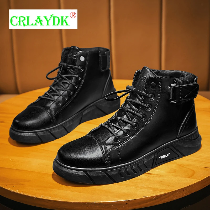 CRLAYDK Short Men's Boots Anti Slip Walking Leather Waterproof Shoes Comfortable Flat Outdoor Lace-up Male Casual Ankle Booties
CRLAYDK Short Men's Boots Anti Slip Walking Leather Waterproof Shoes Comfortable Flat Outdoor Lace-up Male Casual Ankle Booties