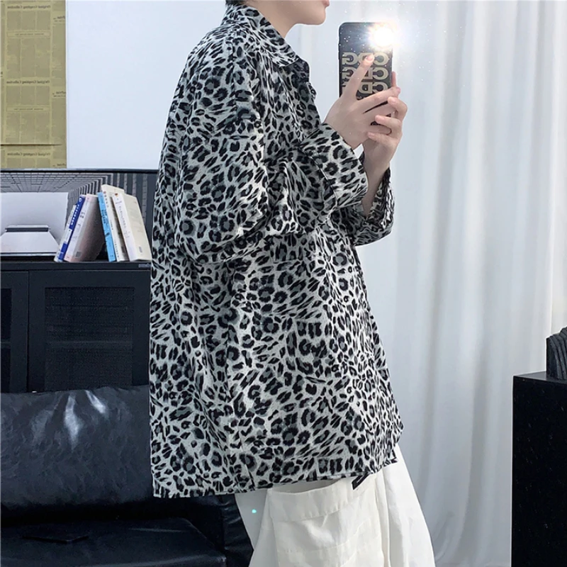 Men Shirts Leopard Stylish Tops Streetwear Long Sleeve All-match Chic Males Baggy Leisure Harajuku Clothing Turn-down Collar Ins
Men Shirts Leopard Stylish Tops Streetwear Long Sleeve All-match Chic Males Baggy Leisure Harajuku Clothing Turn-down Collar Ins